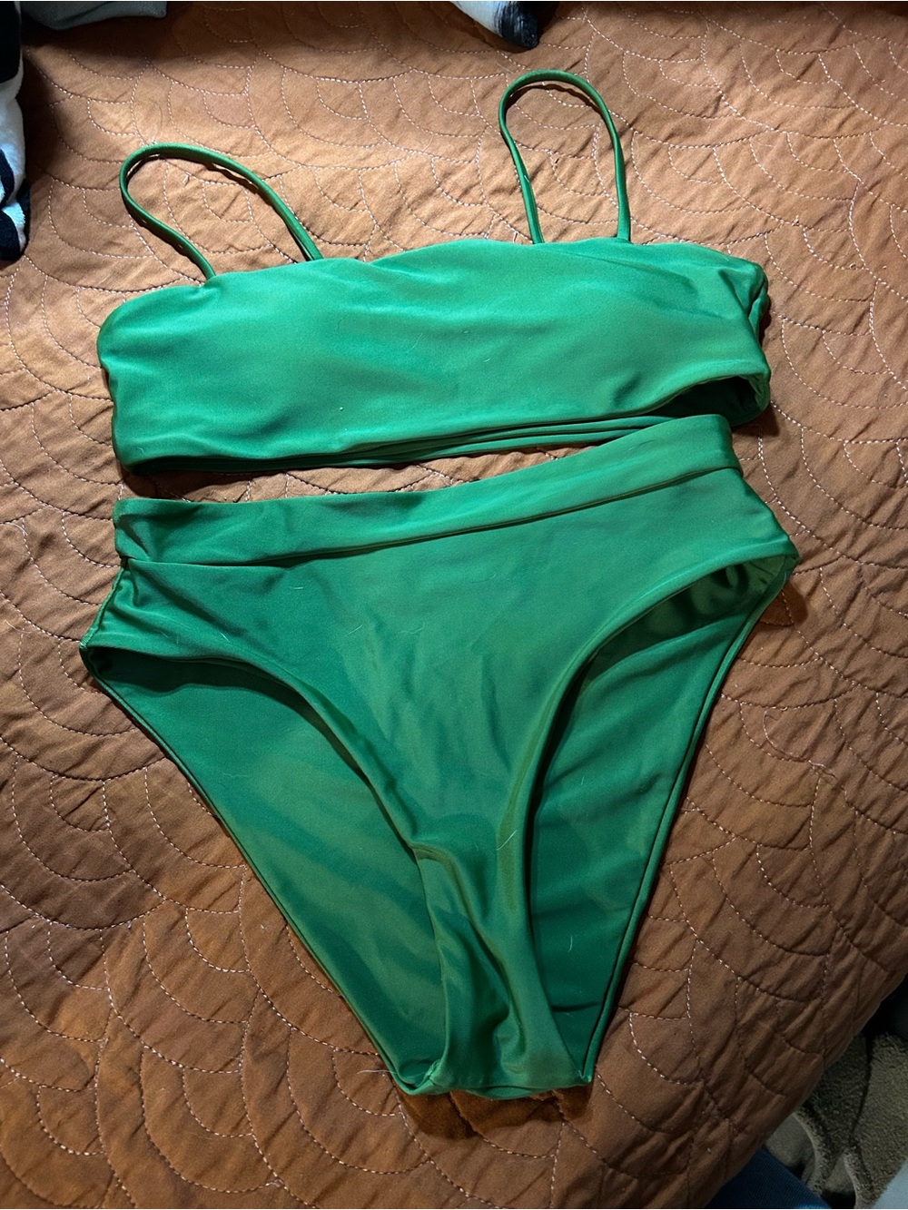 SHEIN Green High-Waist Bikini Set